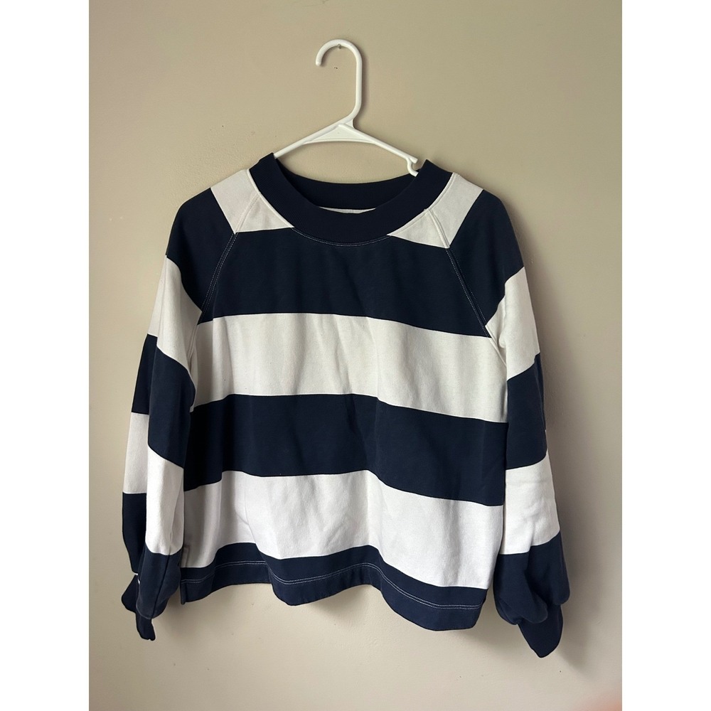 Preppy Old‎ Navy Womens Striped Crew Neck Sweatshirt Pullover Long Sleeve XS
